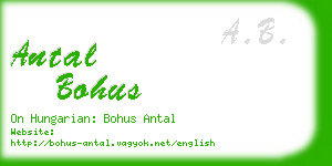 antal bohus business card